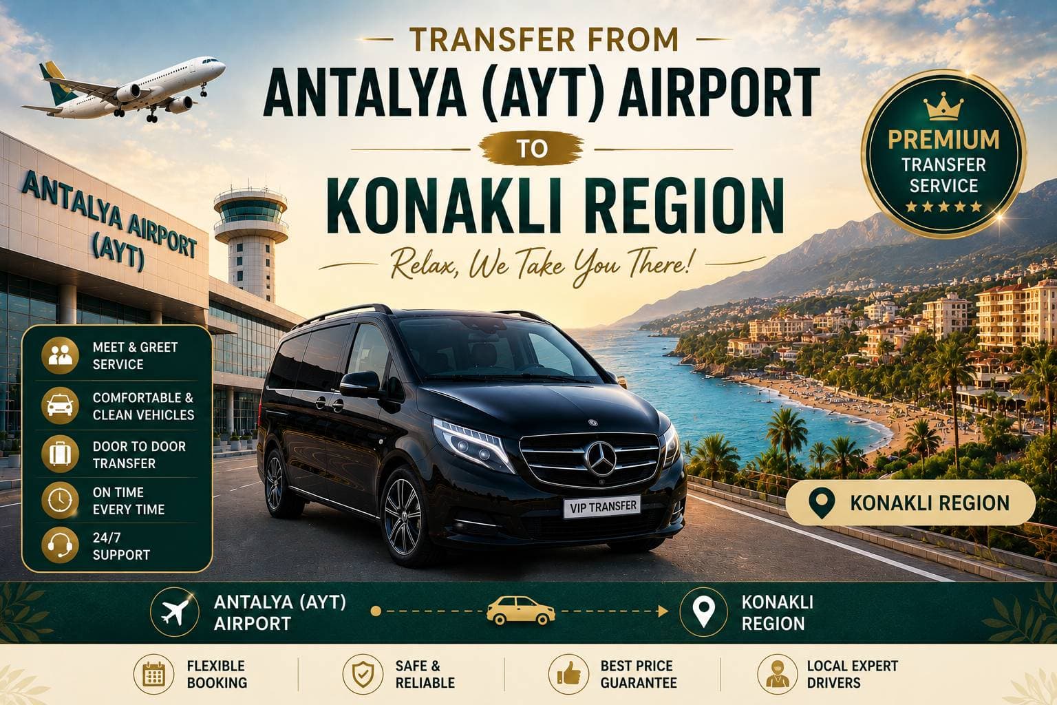 Antalya (AYT) Havalimanı’ndan Konaklı Bölgesi’ne transfer