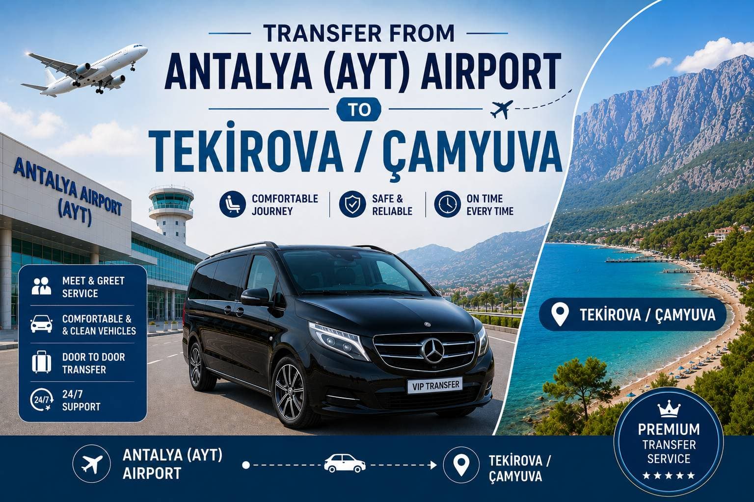 Antalya (AYT) Havalimanı’ndan Tekirova/Çamyuva’ya transfer