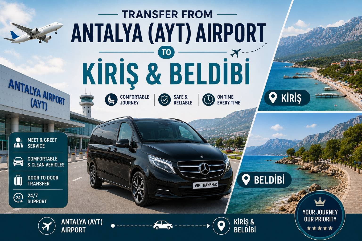 Antalya (AYT) Havalimanı’ndan Kiriş ve Beldibi’ye transfer